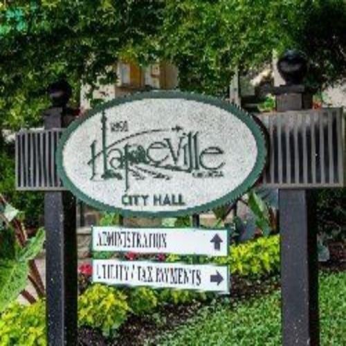 Old Hapeville sign outside City Hall