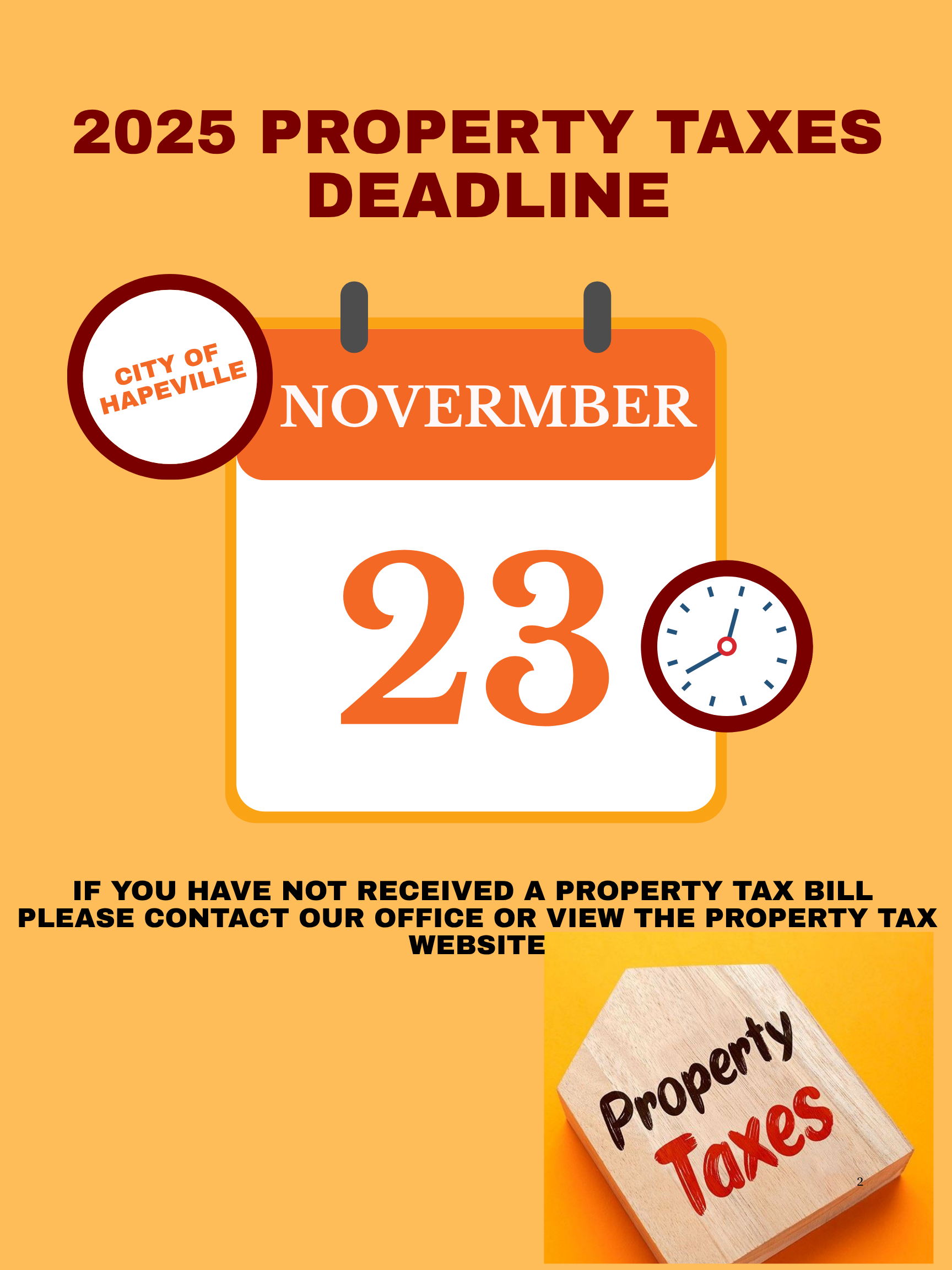 PROPERTY TAX DEADLINE 